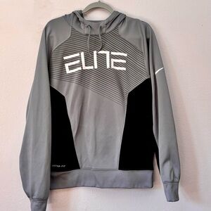 Nike Elite Therma -Fit  Men’s  Gray Black Hoodie Sweatshirt size M